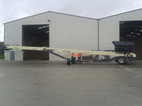 wheel conveyor outside storage building
