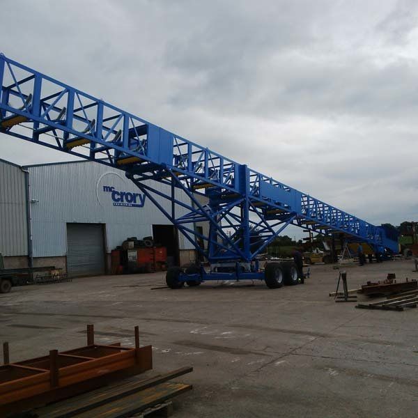 blue truss wheel conveyor