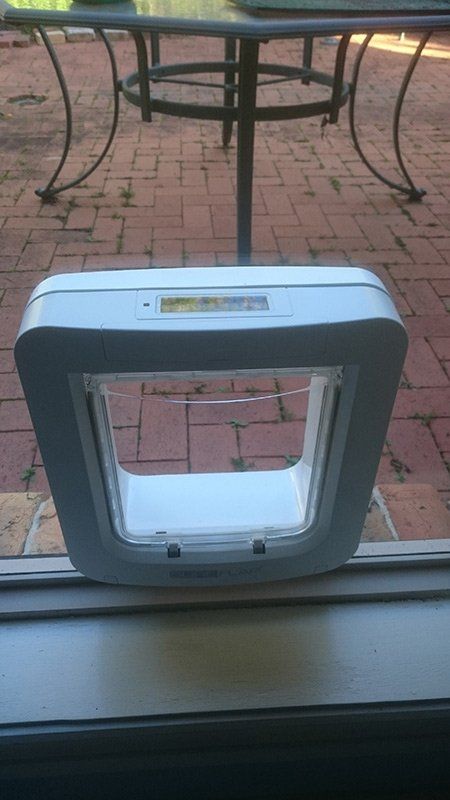 microchip cat door in glass