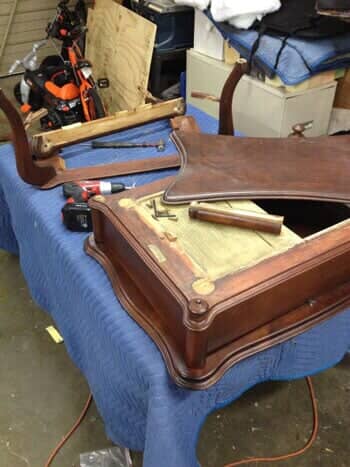 Before End Table Repair and Reglue