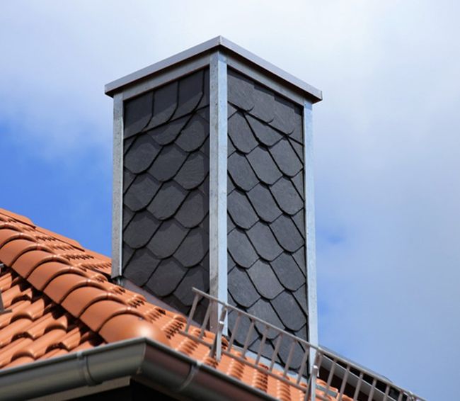 Tiled Roof With Chimney — Smallwood, NY — Liberty Chimney & Sons Tiled Roof With Chimney — Smallwood, NY — Liberty Chimney & Sons