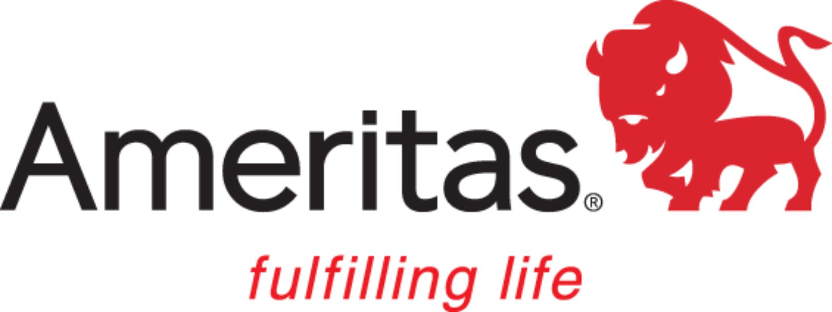 The ameritas logo has a lion on it and says fulfilling life.