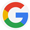 A close up of a google logo on a white background.