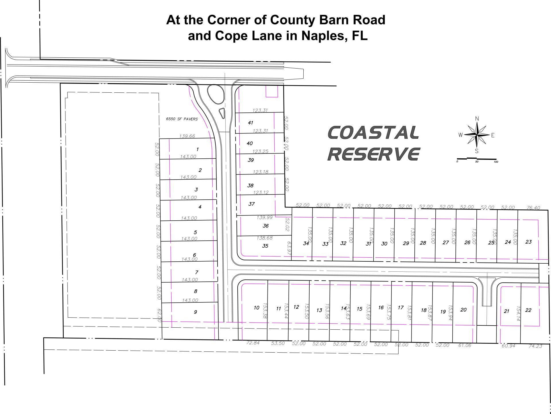A black and white drawing of a coastal reserve — Naples, FL — Genuine Home Builders, Inc.