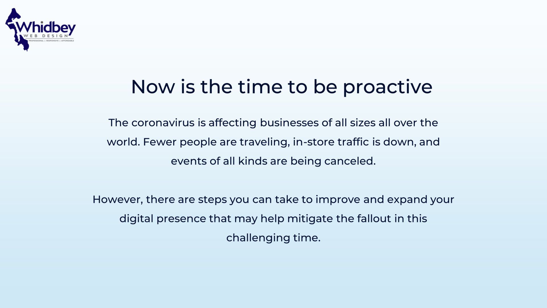 Now is the time to be proactive