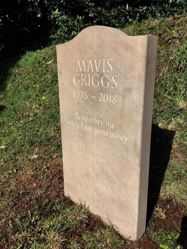 Hand carved headstone