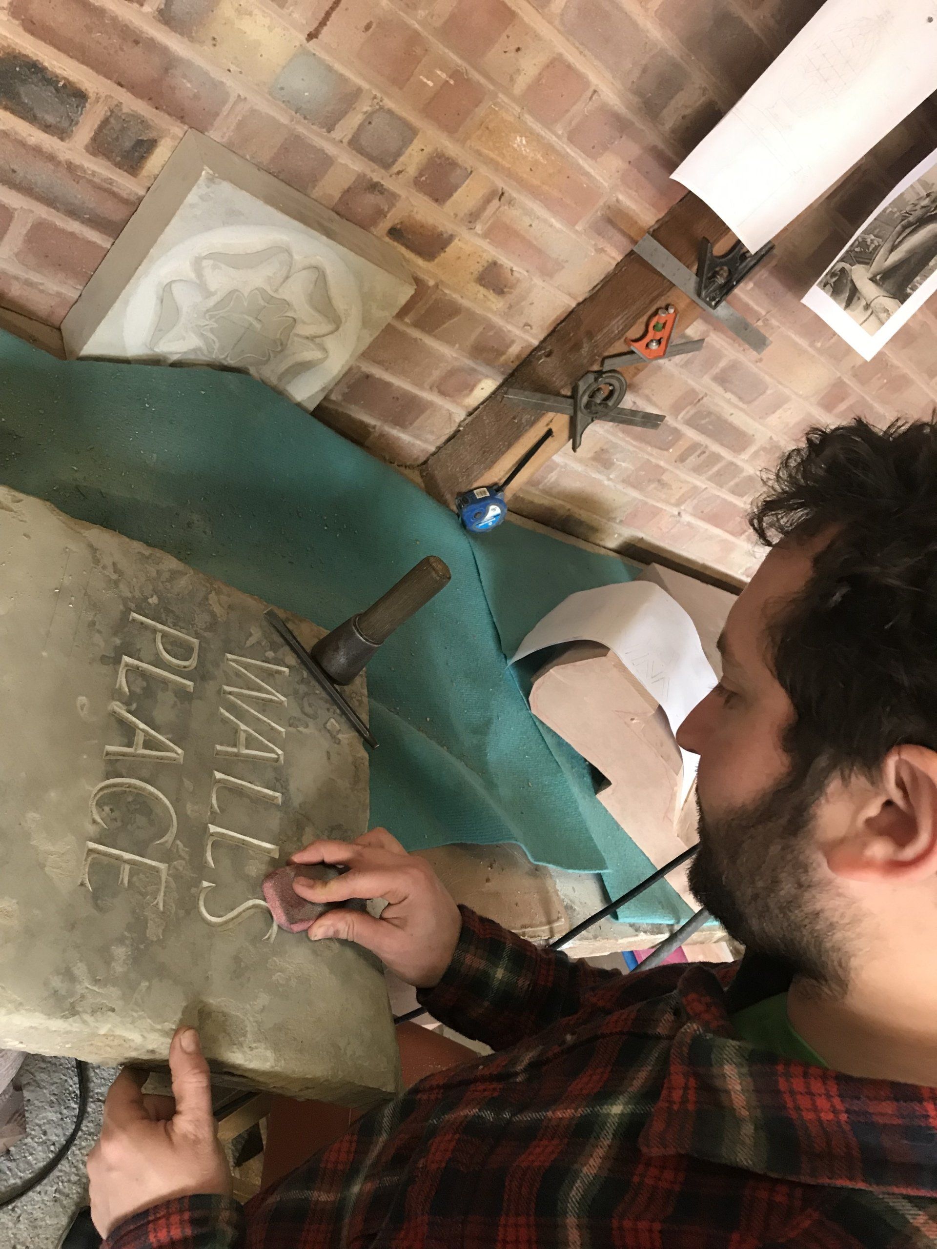 Stone house sign