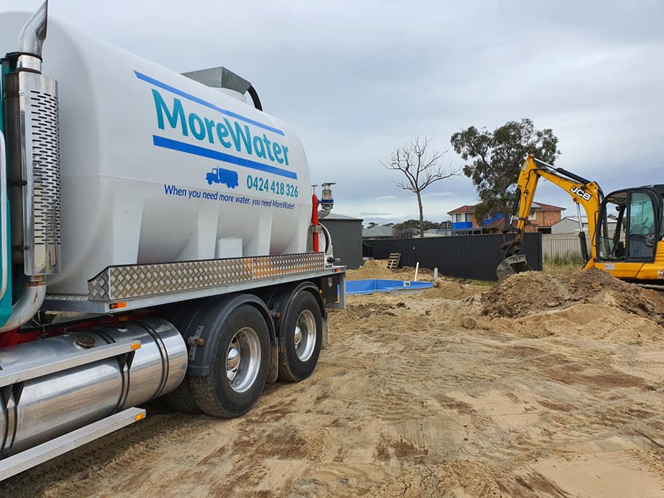 MoreWater Water Truck on Construction Site