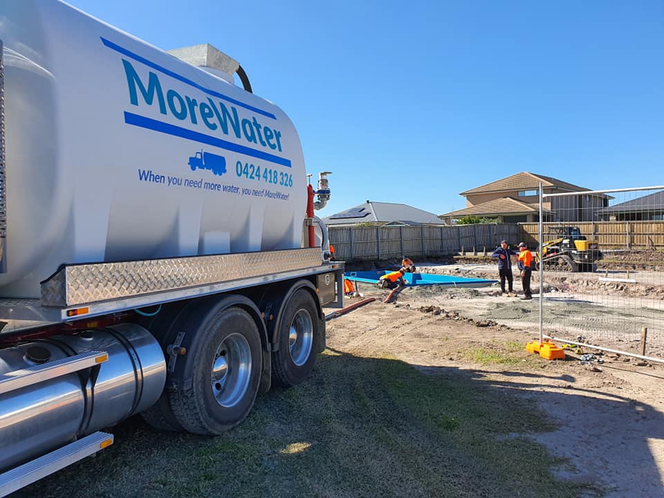 MoreWater Water Truck on Construction Site