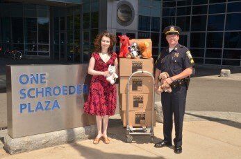 Boston Police with Project Smile Children's Donations