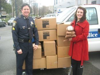 Lowell Police with Project Smile Children's Donations