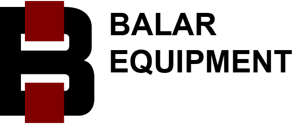 A black and red logo for a company called balar equipment.