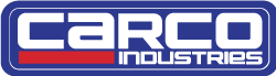 A blue and white logo for carco industries