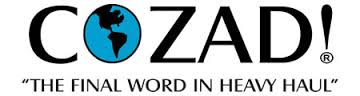 A logo for cozad the final word in heavy haul
