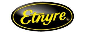 A black and yellow logo for etnyre on a white background.