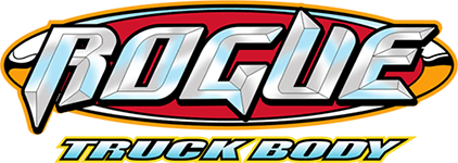 A logo for rogue truck body is shown on a white background.