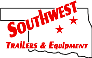 The logo for southwest trailers and equipment shows a map of the state of oklahoma.