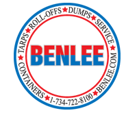 A logo for benlee containers and dumps service