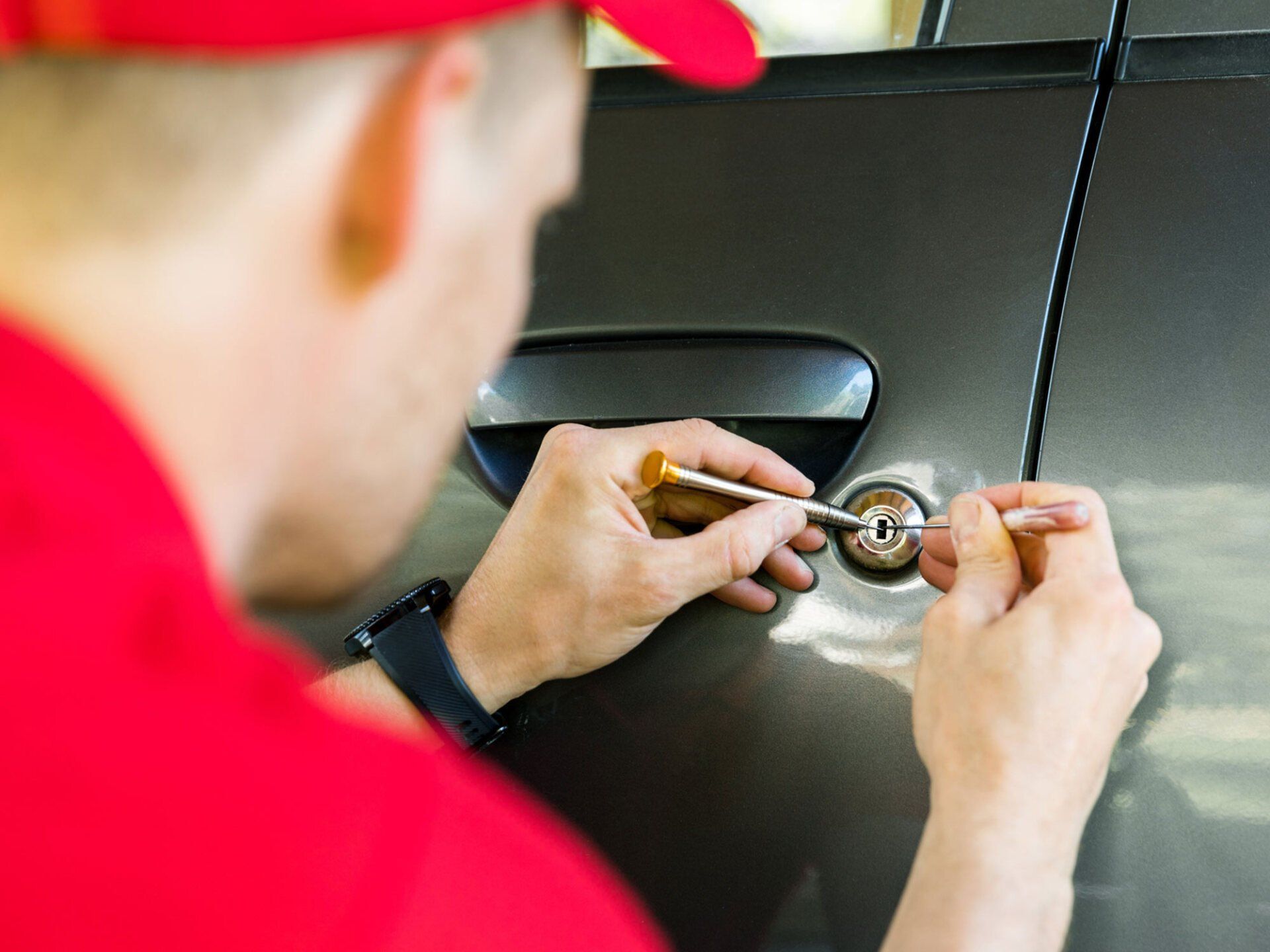 Locksmith Repairing Car Door — Oakwood, GA — Ace Lock & Safe Security