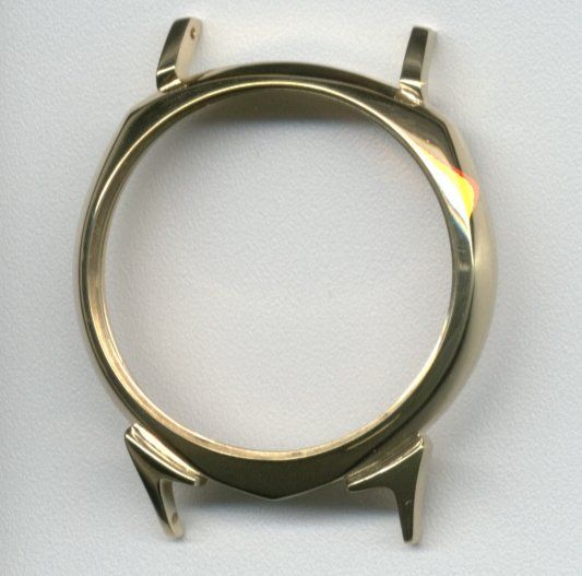 Bulova Accutron Alpha case 14k after rebuilding lugs and restoration at The Time Preserve