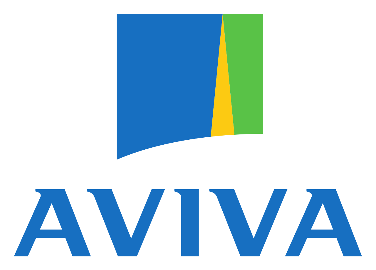 A blue and green logo for aviva insurance company