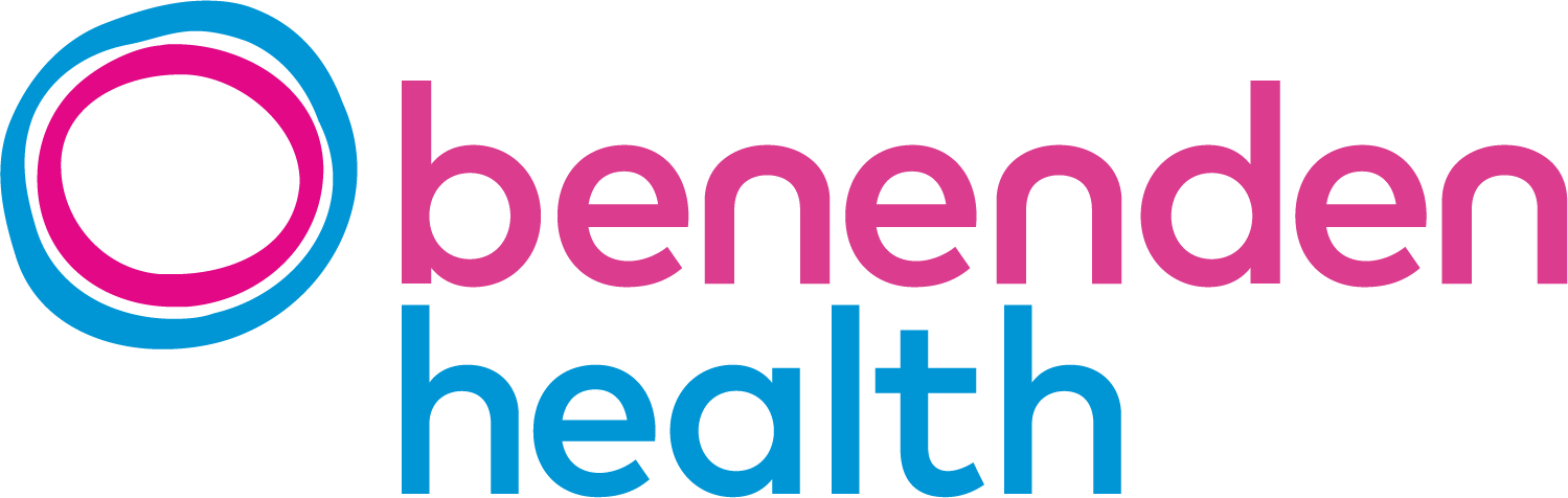 The obenenden health logo is pink and blue on a white background.