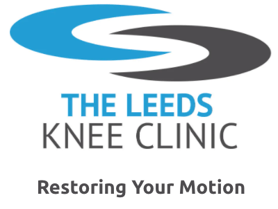 The logo for the leeds knee clinic restoring your motion