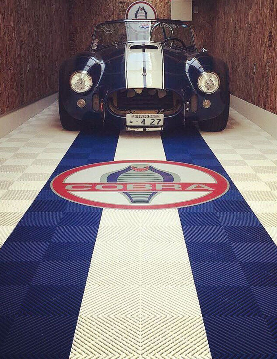 Blue and White Epoxy Garage Flooring