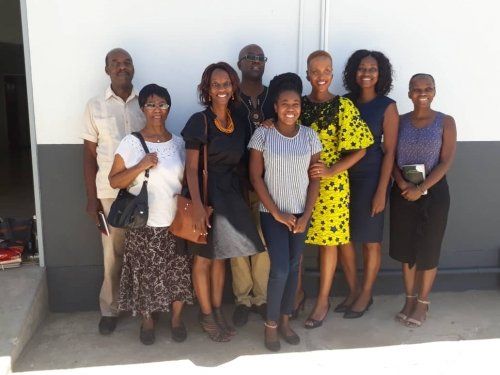 From Left to right: Dad (Nathaniel Hekandjo), Mom (Ndinelao Hekandjo), Barcelona (daughter), O'Brien (son), Lucy (Barcelona's daughter), Palesa (O'Brien's wife), Ida (daughter), and Sabina (daughter) From Left to right: Dad (Nathaniel Hekandjo), Mom (Ndinelao Hekandjo), Barcelona (daughter), O'Brien (son), Lucy (Barcelona's daughter), Palesa (O'Brien's wife), Ida (daughter), and Sabina (daughter)