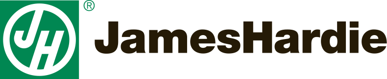 The jameshardie logo is on a green background.
