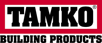 The tamko building products logo is on a red and white background.
