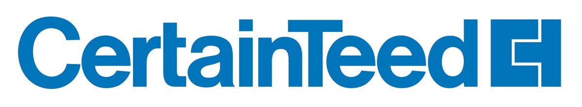 The word certainteed is written in blue on a white background