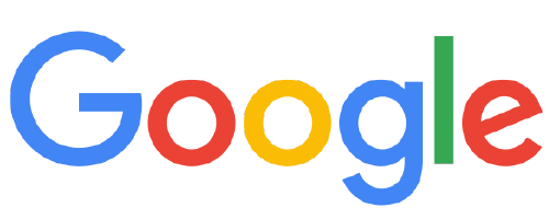 Google logo in blue, red, yellow, and green on a white background