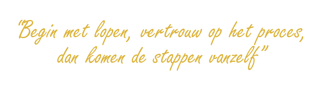 Gold text on white background:
