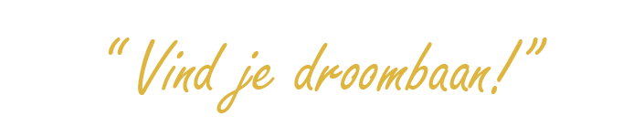 Gouden tekst op een witte achtergrond: