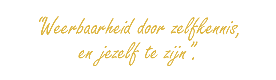 Gold cursive text on a white background: