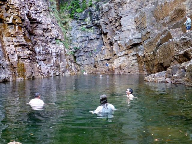 Bilkbilkmi/Graveside Gorge, Kakadu, swim below central waterfall