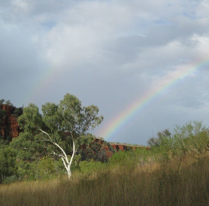 Karijini National Park, April Rainbow near Dales Creek, seen on trek