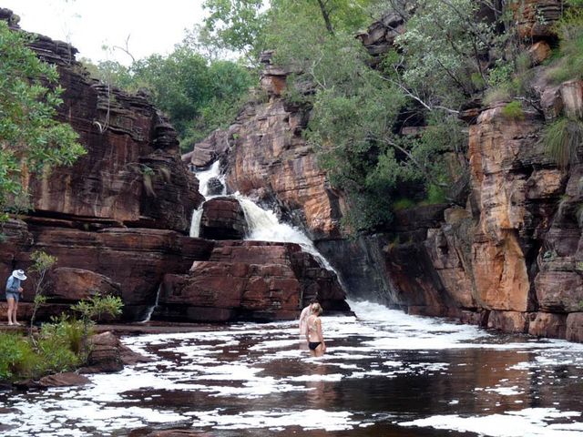 Kakadu, Baroalba Creek above Kubara, swim stop at wet season waterfall