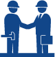 Quarry worker handshake icon