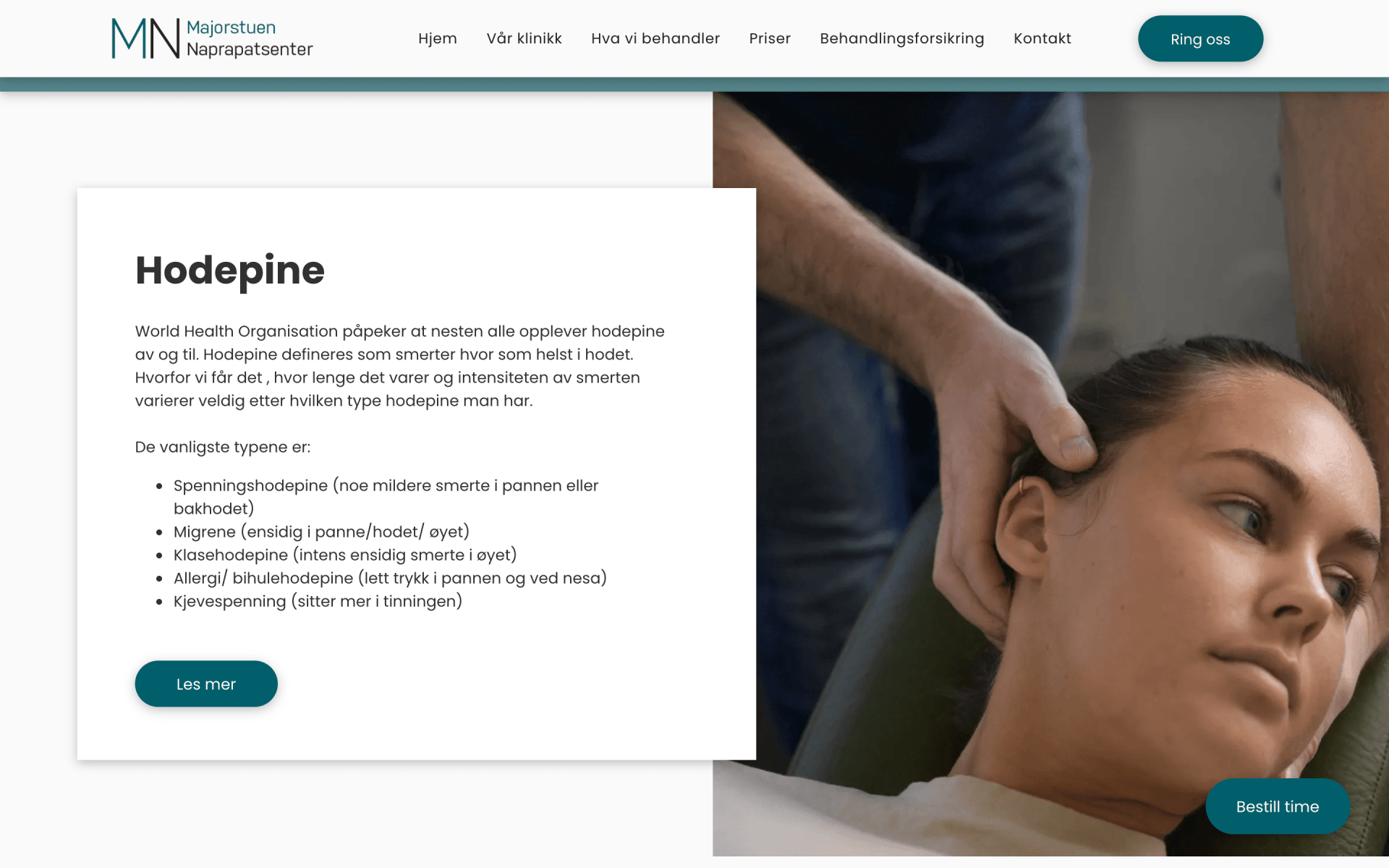Oase Media har laget nettside til Majorstuen Naprapatsenter