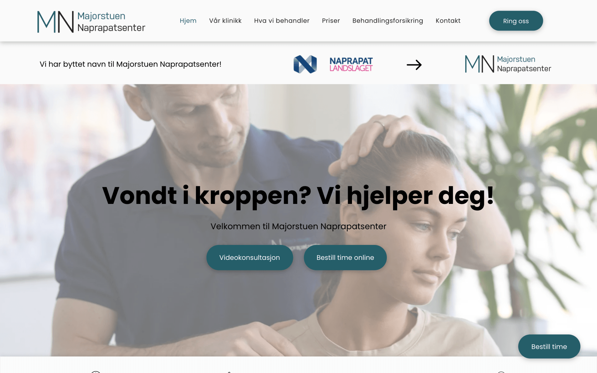 Oase Media har laget nettside til Majorstuen Naprapatsenter
