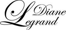 Ein schwarzweißes Logo für Diane Legrand auf weißem Hintergrund.