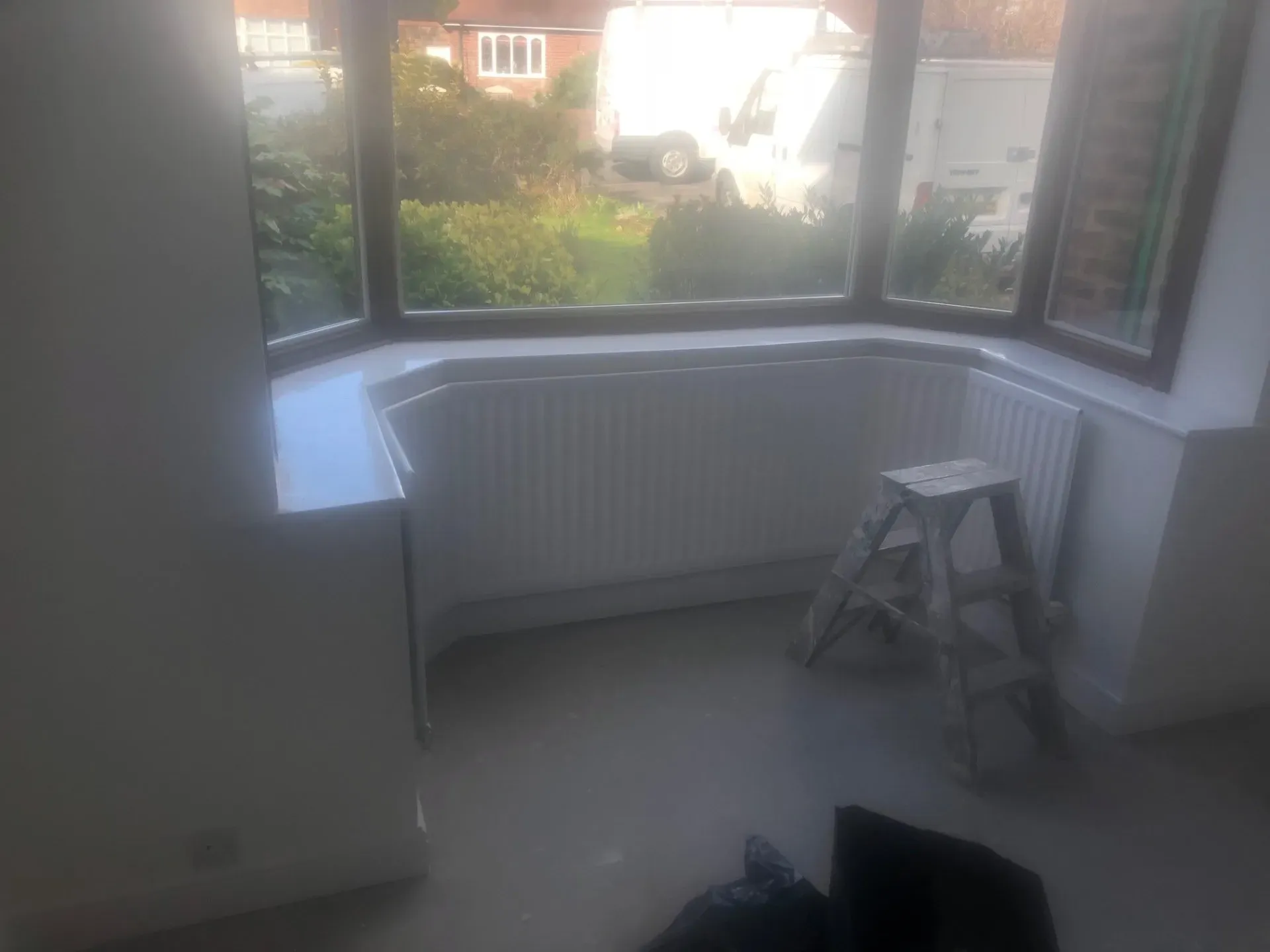 Interior property maintenance around bay window