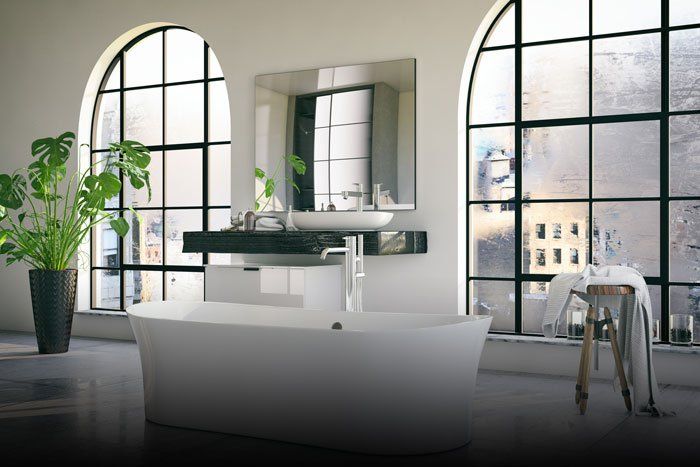 Bathtub in the loft interior
