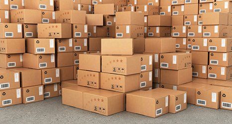 boxes piled up