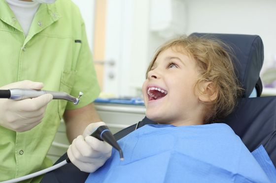 A happy child at a check up at our dental clinic in Mondovi, WI