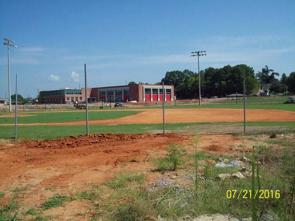 Excavation on the school field - construction site prep in Bessemer, Al