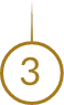 Un cercle d'or avec le numéro trois à l'intérieur.