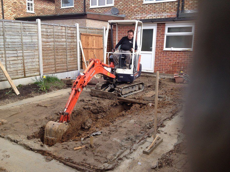 Digging out the pond